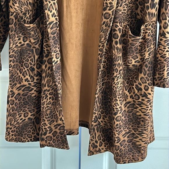 UEC Ethyl Clothing Vegan Faux Suede Cheetah Duster Size XL - Picture 5 of 11